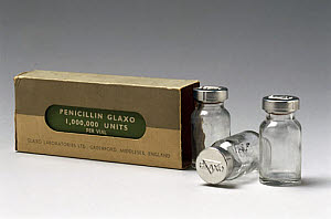 10315479
&copy; Science Museum
Penicillin specimen with original packaging, c 1950.