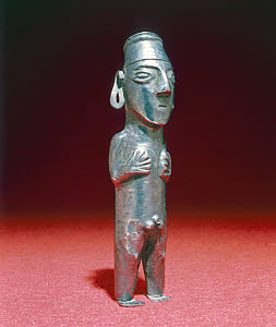 10285103
&copy; Science Museum
Silver male deity statue, Peruvian.