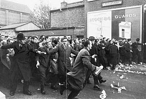 10324807
&copy; NMeM Daily Herald Archive
Spurs ticket riot, 28 October 1962.