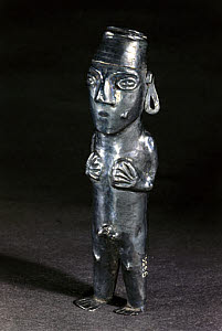 10285133
&copy; Science Museum
Silver male deity statue, Peruvian.