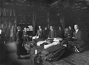 10444433
&copy; National Railway Museum
London, Midland & Scottish Railway clothing department, 3 April 1925.