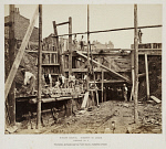 10446834
&copy; National Railway Museum
Bricklayers at work on the Midland Railway, London, 29 August 1865.