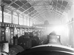 10444440
&copy; National Railway Museum
Locomotives in the erecting shop at Horwich works, Lancashire, 1919.