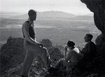 10309945
&copy; NMeM - Kodak Collection
Three ramblers admiring the view, USA, c 1930s.