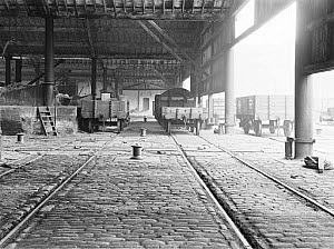 10444451
&copy; National Railway Museum
Wagons at Liverpool docks, 16 April 1926.