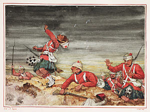 10439959
&copy; NMeM
Scottish soldiers at the Battle of Tel-el-Kebir, Egypt, 13 September 1882.