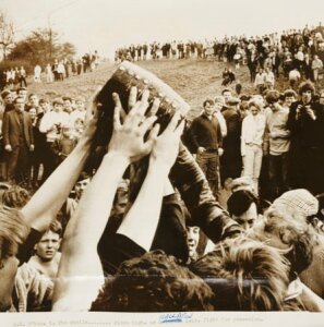 10464469
&copy; NMeM Daily Herald Archive
Bottle-kicking in Hallaton, 1968.
