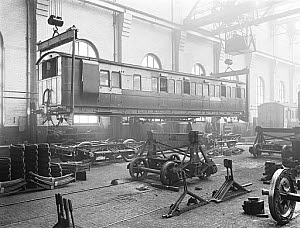 10444473
&copy; National Railway Museum
Carriage manufacture, Newton Heath works, Manchester, 25 February 1927.