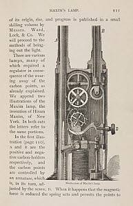 10436174
&copy; Science Museum Library
Mechanism of Maxim's light, 1880s.