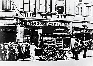 10314577
&copy; Science Museum
Booth's vacuum cleaner at work, 1903.
