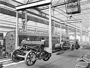 10444478
&copy; National Railway Museum
Carriage repair at Newton Heath Works, Greater Manchester, 5 March 1927.