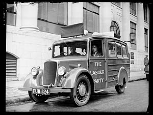 10462481
&copy; NMeM Daily Herald Archive
New Labour loudspeaker van for rural areas, 1939.