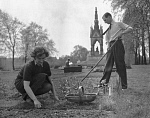 10319790
&copy; NMeM Daily Herald Archive
Tending allotments, Hyde Park, London, Second World War, 18 May 1941.