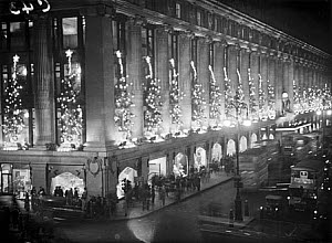 10320092
&copy; NMeM Daily Herald Archive
Christmas lights at Selfridges, 15 December 1932.