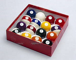 10321092
&copy; Science Museum
Box of pool balls, 1999.