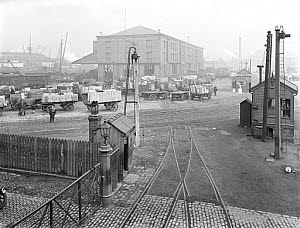 10444394
&copy; National Railway Museum
Goods warehouse at Birkenhead Docks, Merseyside, c 1924.