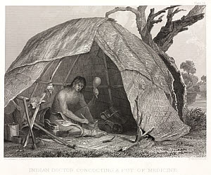 10436196
© Science Museum Library
‘Indian Doctor Concocting a Pot of Medicine’, North America, 1855. 10436196
© Science Museum Library
‘Indian Doctor Concocting a Pot of Medicine’, North America, 1855.