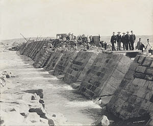 10403905
&copy; Science Museum Pictorial
�North side of dam�, Aswan, Egypt, January 1901.
