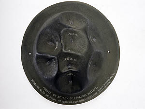 10304506
&copy; Science Museum
Soldier's helmet made of Hadfield's manganese steel, 1882-1884.