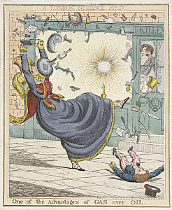 10418106
&copy; Science Museum Pictorial
�One of the advantages of gas over oil�, 1822.