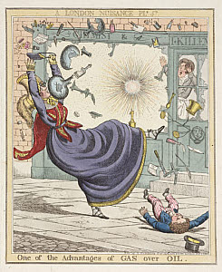 10422608
&copy; Science Museum Pictorial
�One of the advantages of gas over oil�, 1822.