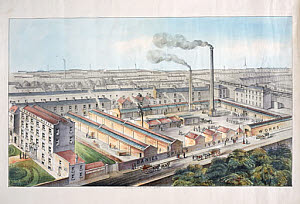 10325118
&copy; Science Museum Pictorial
Daniel Spill's Ivoride Works, Homerton, London, c 1870s.