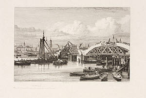 10418135
&copy; Science Museum Pictorial
�The Works of the New London Bridge�, London, 26 July 1827.