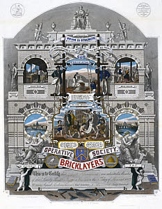 10317437
&copy; Science Museum Pictorial
Membership certificate for the 'Operative Society of Bricklayers� certficate, 1887