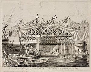 10418147
&copy; Science Museum Pictorial
Building the New London Bridge, 7 July 1827.
