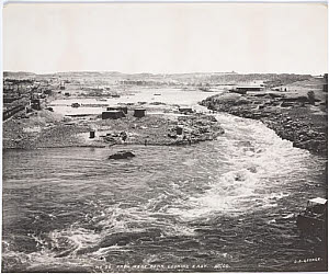 10417951
&copy; Science Museum Pictorial
�From west bank looking east�, Aswan Dam, Egypt, May 1900.