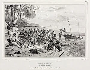 10421253
&copy; Science Museum Library
French sailors and aboriginals, Jervis Bay, New Holland, 1826-1829.