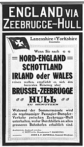 10443979
&copy; National Railway Museum
Poster advertising trips from Germany to Britain, 2 November, 1912.