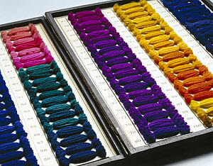 10317886
&copy; Science Museum
Samples of dyed wool, c 1910.