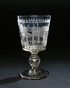 10319290
&copy; National Railway Museum
Goblet commemorating the opening of the Newcastle High Level Bridge, 1850.