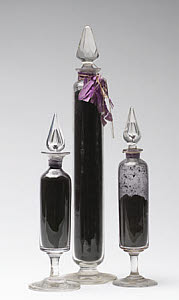 10461591
&copy; Science Museum
Bottles containing mauveine salts, c 1863-1864.