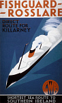 10283317
&copy; NRM - Pictorial Collection
�Fishguard-Rosslare�, original artwork for GWR poster, 1932.
