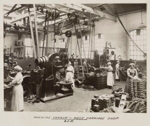 10451600
&copy; National Railway Museum
Women workers at Doncaster works, South Yorkshire, c 1916.