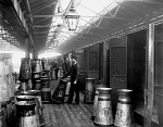 10321204
&copy; National Railway Museum
Midland Railway porters unloading milk at Somers Town dock, c 1890.