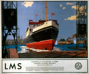 10176007
&copy; NRM - Pictorial Collection
�Launch of TSS Duke of York', LMS poster, 1935.