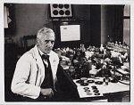 10432107
&copy; NMeM Daily Herald Archive
Professor Fleming, Scottish bacteriologist, in his laboratory, 1943.