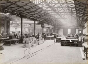 10451609
&copy; National Railway Museum
Timber workshop at Doncaster works, South Yorkshire, c 1916.