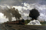 10283011
&copy; NRM - Pictorial Collection
The London Midland Scottish express train being bombed, October 1940.
