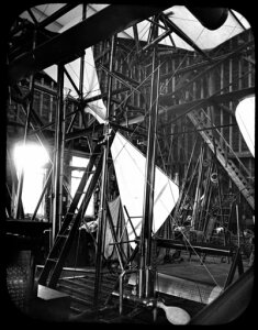 10423911
&copy; Science Museum
Propeller installation on Maxim�s flying machine, 1894.