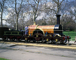 10263015
&copy; National Railway Museum
'Iron Duke' 4-2-2 locomotive with tender, 1851.