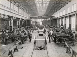 10451615
&copy; National Railway Museum
Carriages at Doncaster carriage works, South Yorkshire, c 1916.