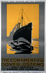 10171127
&copy; NRM - Pictorial Collection
'The Continent via Dover - Ostend', Belgian State Railways poster, c 1920s.
