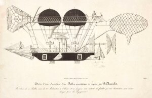 10410927
&copy; Science Museum Pictorial
Chauvelot�s aerostatic balloon, 1856.