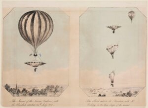 10410828
&copy; Science Museum Pictorial
Cocking�s parachute descent, 24 July 1837.