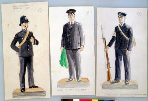 10283138
&copy; NRM - Pictorial Collection
Three sketches of railway workers, c 1940.