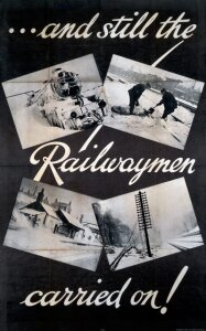 10175041
&copy; NRM - Pictorial Collection
'And Still the Railwaymen Carried On!', World War II poster, 1939-1945.